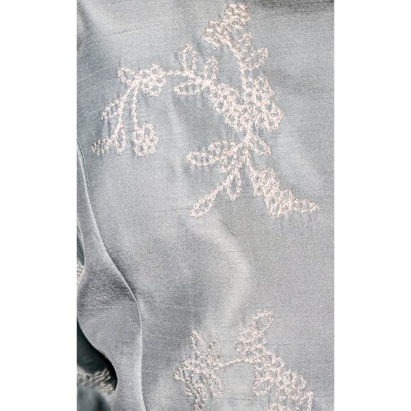 Jessica Howard Ice Blue 2Pc Maxi Asian Styled Embroidered Dress Size 12 Petite - Picture 7 of 11